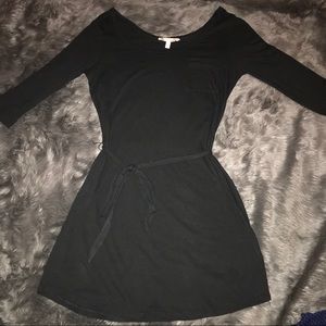 Banana Republic Black Long Sleeved T-Shirt Dress